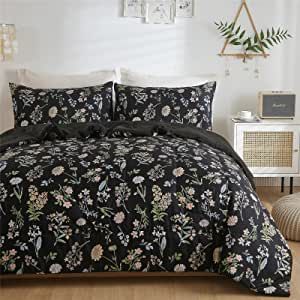 Dark Cozy Bedroom, Bedroom Ideas Romantic, Twin Size Comforter, Black Comforter, Floral Comforter Sets, Floral Bedding Sets, Twin Comforter Sets, Floral Comforter, Flower Leaves