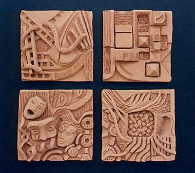 Ceramic Relief Tile - Ms Chang's Art Classes Clay Forms, High School Clay Projects, Clay Tile Art, Relief Tile, High Relief Ceramics, Relief Carving In Clay, Ceramic Tile Relief, Relief Ceramic Tiles, Ceramic Relief Tiles