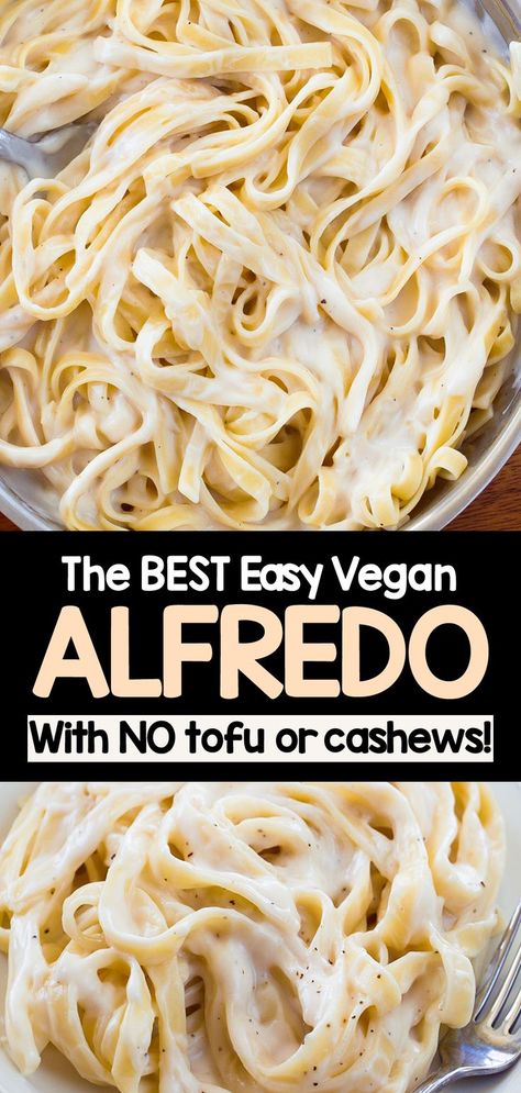 This is the best creamy vegan Alfredo sauce recipe you’ll ever find, and it’s easy to make at home with no dairy, no eggs, and no cashews required Dairy Free Fettuccine Alfredo, Vegan Alfredo Sauce Nut Free, Non Dairy Meals, Cauliflower Alfredo Sauce Vegan, Pasta Alfredo Receta, Fetuchini Alfredo, Fetuccini Alfredo, Dairy Free Alfredo Sauce, Vegan Pasta Sauce