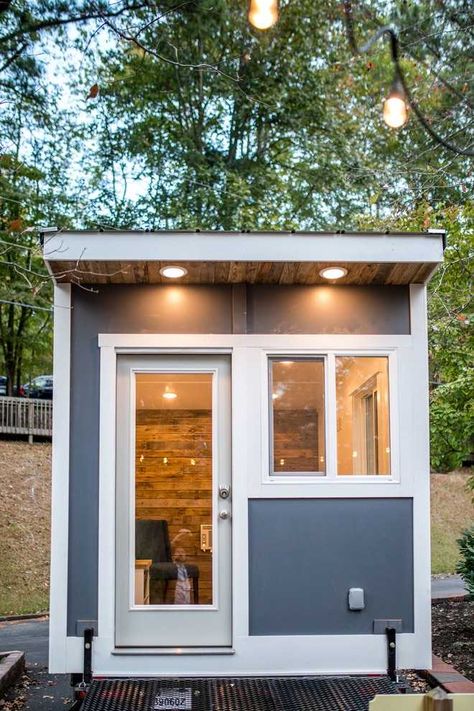 Office Shed Ideas, Office Sheds Backyard, Small Garden Office, Modern Home Office Ideas, Backyard Office Shed, Office Exterior, Sheds Ideas Backyard, Prefab Sheds, Tiny Home Office