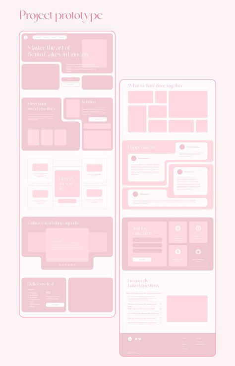 Bento Cake Masterclass| Landing Page Notebook Website Design, Quick Start Guide Design, Website Resources Page Design, Blog Section Ui Design, Contact Website Page, Canva Landing Page, Bento Layout Design, Project Website Design, Wireframing Website