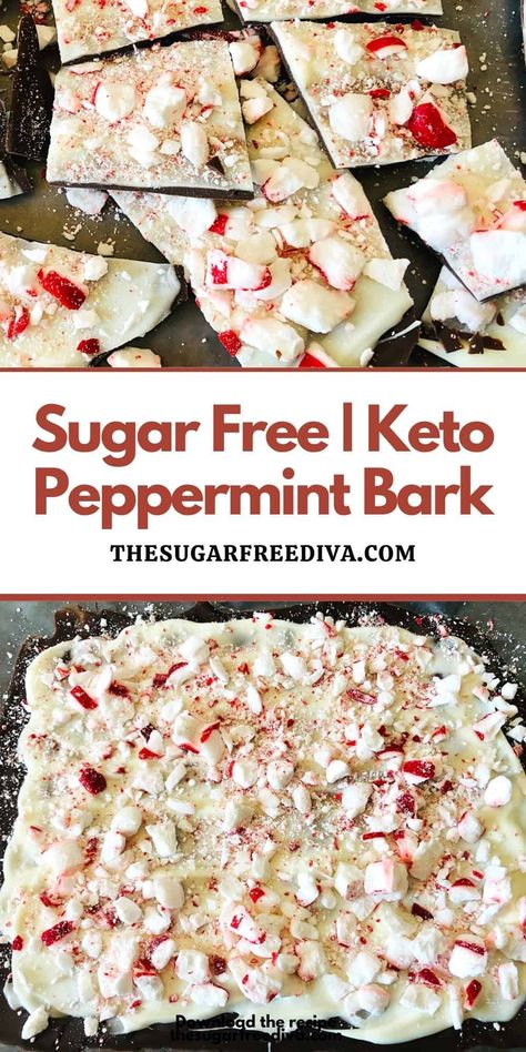 Sugar Free Christmas Treats, Sugar Free Candy Recipes, Sugar Free Cookie Recipes, Peppermint Bark Recipes, Low Carb Christmas, Keto Holiday Recipes, Sugar Free Baking, Sugar Free Recipes Desserts, Sugar Free Treats