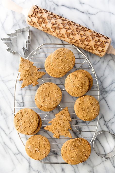 No Spread Gingerbread Cookie Dough Holiday Rolling Pins, Cookie Dough For Embossed Rolling Pin, Rolling Pin Cookies Recipe, Embossed Cookie Dough Recipe, Embossed Rolling Pin Cookie Recipes, Cookie Recipe For Embossed Rolling Pin, Halloweenie Roast, Rolling Pin Cookies, Rolled Cookies