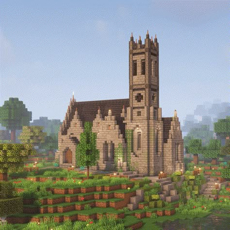 Minecraft Medieval Church, Minecraft Chapel, Minecraft Church, Minecraft Medieval Village, Minecraft Town, Minecraft House Tutorials, Minecraft Cottage, Minecraft Castle, Mc Builds