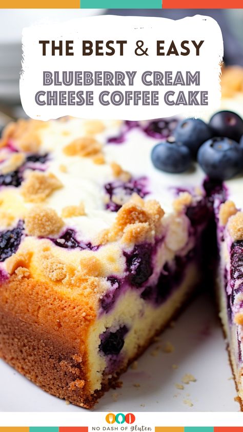 Discover the joy of baking with this easy Blueberry Cream Cheese Coffee Cake recipe! Luscious cream cheese, fresh blueberries, and a delightful streusel topping make this the perfect treat. Great for breakfast or dessert, it's sure to impress. Want a slice of bliss? Save this pin and let's start baking your new favorite cake! Berry Bliss Cream Cheese Coffee Cake, Lemon Blueberry Cream Cheese Coffee Cake, Blueberry Cheesecake Coffee Cake, Easy Blueberry Breakfast Cake, Blueberry Cream Cheesecake, Blueberry Cream Cheese Bundt Cake, Blueberry Cream Cheese Crumb Cake, Blueberry Pecan Coffee Cake, Blueberry Cream Cheese French Toast Bake