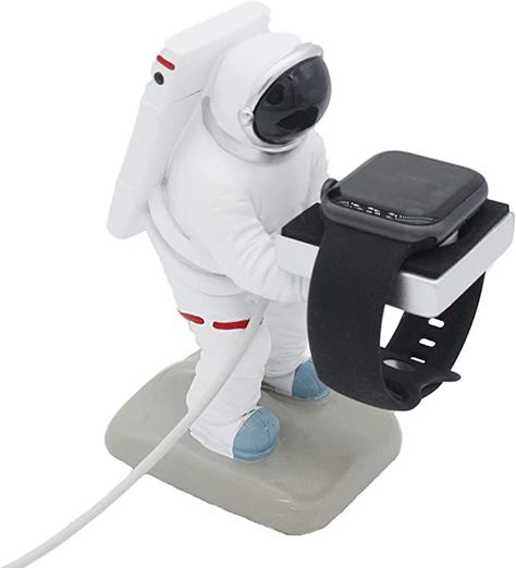 An out of this world gift! Cool Astronaut, Apple Watch Charger, Charger Station, Watch Stand, Watch Holder, Charger Stand, Fall Over, Watch Charger, Iwatch Apple