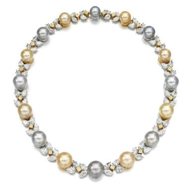 GRAFF | CULTURED PEARL AND DIAMOND NECKLACE | The Weekly Edit: Fine Jewels | London 2020 | Sotheby's Graff Jewellery, Graff Jewelry, Expensive Necklaces, Diamond Necklace Gold, Nouveau Jewelry, Diamond Necklace Designs, Pearl And Diamond Necklace, Jewellery Sketches, Cultured Pearl Necklace