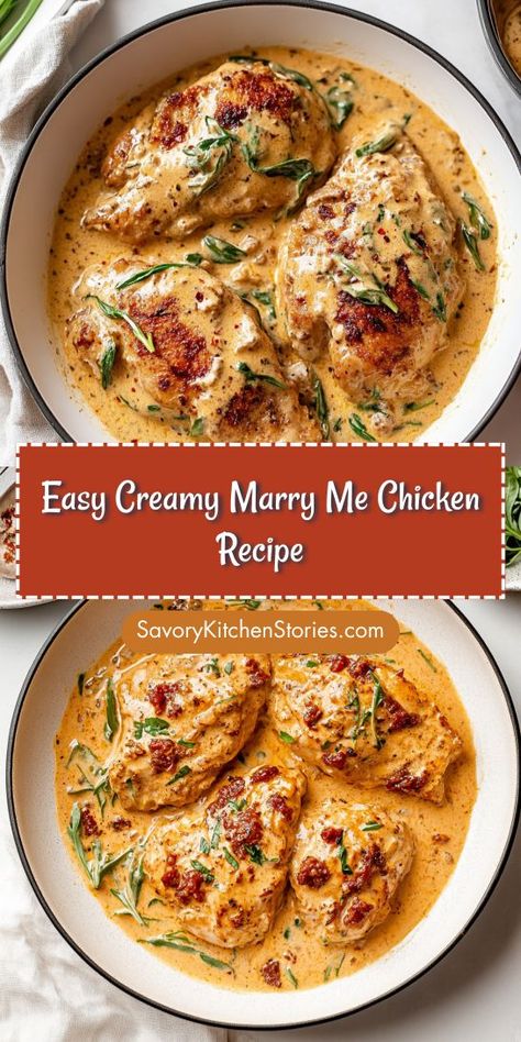 Searching for a chicken breast recipe that’s both creamy and delicious? The Easy Creamy Marry Me Chicken will elevate your dinner game! Enjoy the rich flavors and tender chicken that everyone will adore. Remember to save this recipe for future meal planning and unforgettable dining experiences! Dinner Ideas Marry Me Chicken, Dinners For Week, Stove Top Marry Me Chicken, Half Baked Harvest Marry Me Chicken, Creamy Marry Me Chicken, Main Entree Recipes Dinners, Chicken And Half And Half Recipes, Dutch Oven Marry Me Chicken, Quick Easy Family Dinners Healthy