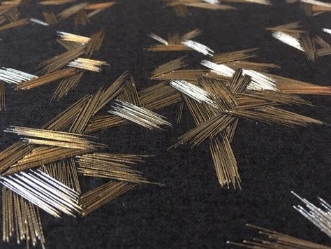 Abstract Embroidery, Contemporary Embroidery, Couture Embroidery, Border Embroidery Designs, Thread Painting, Handwork Embroidery Design, Silk Ribbon Embroidery, Shades Of Gold, Gold Work