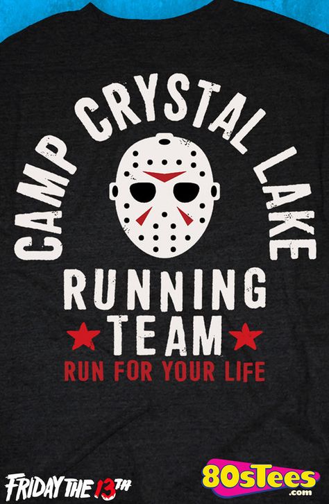 Camp Crystal Lake Running Team T-Shirt: Friday the 13th Mens T-Shirt With great artistic design and illustration this popular men's fashion will give a boost to your men's fashion t-shirt collection. Crystal Lake Camp, Friday The 13th Shirt, Horror Shirts, Camp Crystal Lake, Artistic Fashion, Running Team, Diy Shirts, Mens Tshirts Fashion, Design And Illustration