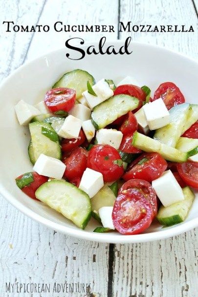 Happy Healthy Family, Tomato Mozzarella Salad, Bento Lunches, Summer Side Dish, Mozzarella Salad, Tomato Cucumber, Cucumber Recipes Salad, Home Organizing, Cucumber Recipes