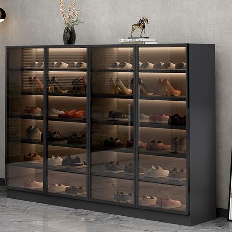 Shoe Rack Glass, Shoe Storage Wardrobe, Shoe Rack Cabinet Design, Shoe Storage Design, Shoe Rack Ideas, Best Shoe Rack, Shoe Cabinet Design, Modern Shoe Rack, Shoe Rack Bench