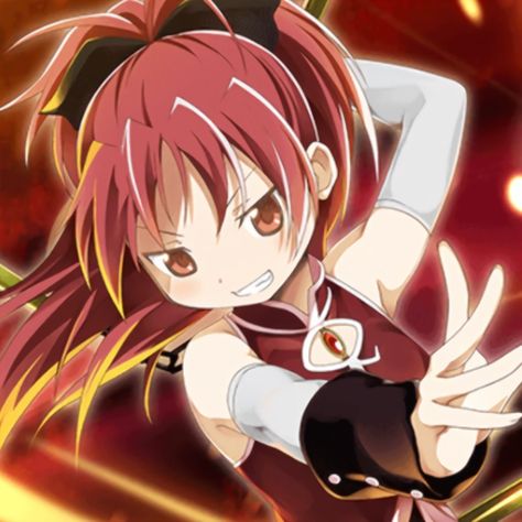 Kyoko Icon Madoka, Modoka Magica Kyoko, Kyoko Sakura Pfp, Madoka Kyoko, Sakura Madoka Magica, Cute Red Pfp, Madoka Widget, Kyoko Madoka Magica, Kyoko Sakura Icon