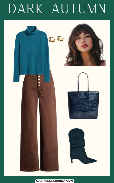 Winter Capsule Wardrobes: 12 Seasonal Color Palettes | Gabrielle Arruda Dark Autumn Capsule Wardrobe, Deep Autumn Outfits, Autumn True, Deep Autumn Palette, Capsule Wardrobe Winter, Deep Autumn Color Palette, Autumn Capsule Wardrobe, Outfit Ideas For Winter, Spring Bright