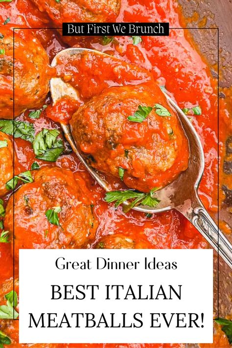 Best Meatball Pasta Recipe, Meatballs With Red Sauce, Meatballs And Red Sauce, Traditional Italian Meatballs, Sauce For Italian Meatballs, Sunday Sauce And Meatballs, Best Red Sauce Pasta Recipes, Authentic Meatballs Italian, Authentic Italian Meatballs Homemade