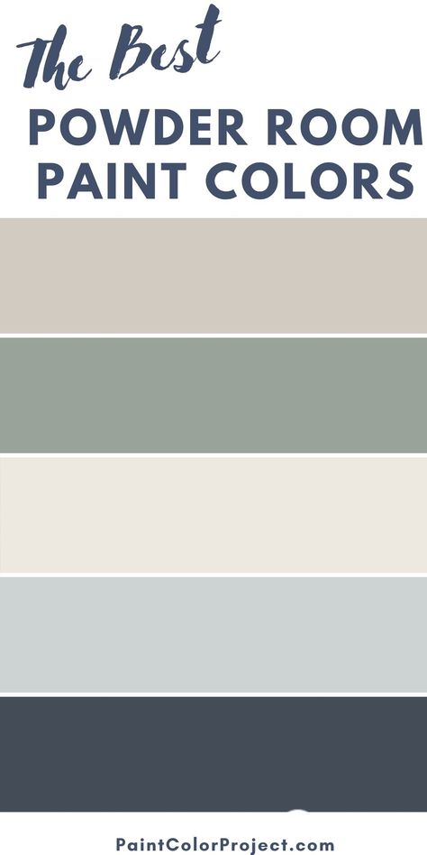 the best powder room paint colors Water Closet Color Ideas, Small Half Bath Color Ideas, Half Bath No Window Paint Color, Half Bath With Navy Vanity, Sherwin Williams Half Bath Paint Colors, Benjamin Moore Powder Room Colors, Paint Colors For Small Bathrooms Rustic, Small Bathroom Paint Colors Sherwin Williams Half Baths, Bathroom Paint Colors With Blue Vanity