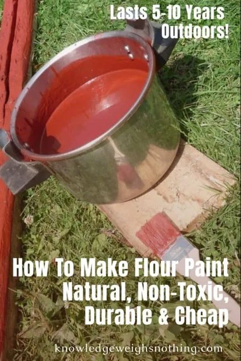 Swedish Paint, Flour Paint, Make Flour, Trin For Trin Tegning, How To Make Flour, Homemade Paint, Cool Wood Projects, How To Make Paint, Outdoor Wood