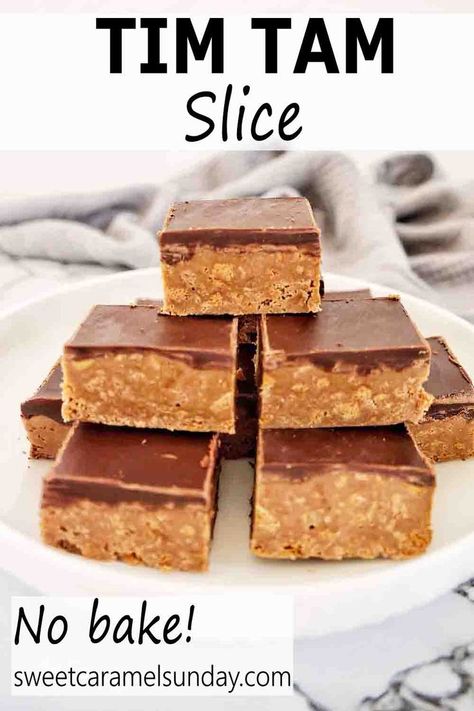 Tim Tam Slice Recipes, Coffee Slice No Bake, Simple Slices Recipes, Easy Slice Recipes Simple, Fudge Slice Recipes, Quick And Easy Traybakes, Caramel Slice Recipe Easy, Quick And Easy Slices, Tim Tam Slice