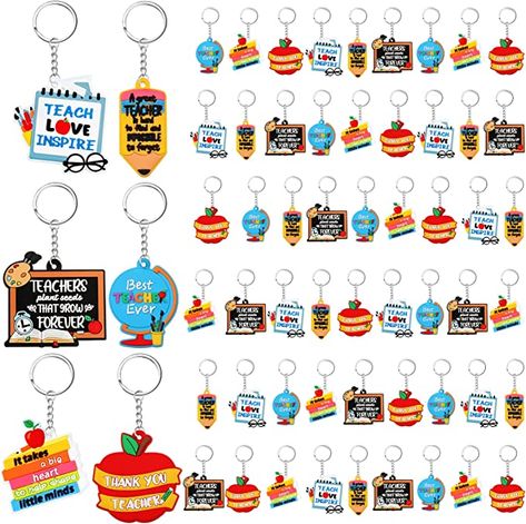 Henoyso 60 Pcs Teacher Keychains Bulk Teacher Gifts Teacher Keychain Set Thank You Gifts for Women Teacher Appreciation Gifts Christmas Appreciation Gifts, Bulk Teacher Gifts, Teacher Keychain, Keychain Gifts, Gifts Set, Teaching Teachers, Love Teacher, Gifts Teacher, Teacher Thank You