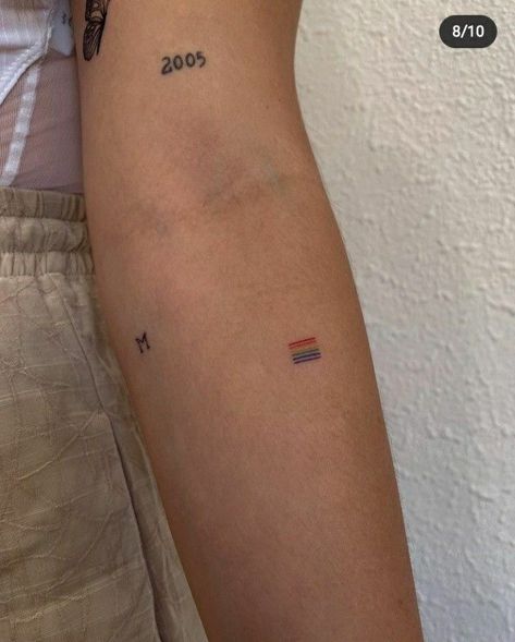 Unique Minimalist Tattoo, Rainbow Tattoo, Lgbtq Flag, Pride Tattoo, Petit Tattoo, Rainbow Tattoos, Flag Tattoo, Petite Tattoos, Cute Tiny Tattoos