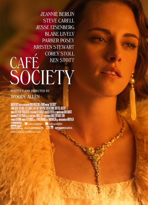 "Café Society" | Seen Wednesday, November 02, 2016, 10:00 AM - 11:57  AM | 3 out of 4 stars | Entertaining story and performances. Ken Stott, Paul Schneider, Corey Stoll, Barry Lyndon, Parker Posey, Jesse Eisenberg, The Hateful Eight, Anna Camp, Inglourious Basterds