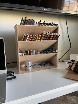 Pen Organizer : 7 Steps (with Pictures) - Instructables Diy Paint Brush Holder Storage Ideas, How To Make Desk Organizers, Pen Storage Diy, Desk Organizing, Teenager Bedroom Design, Office Desk Organizer, Diy Marker, Pen Organizer, Diy Stationary