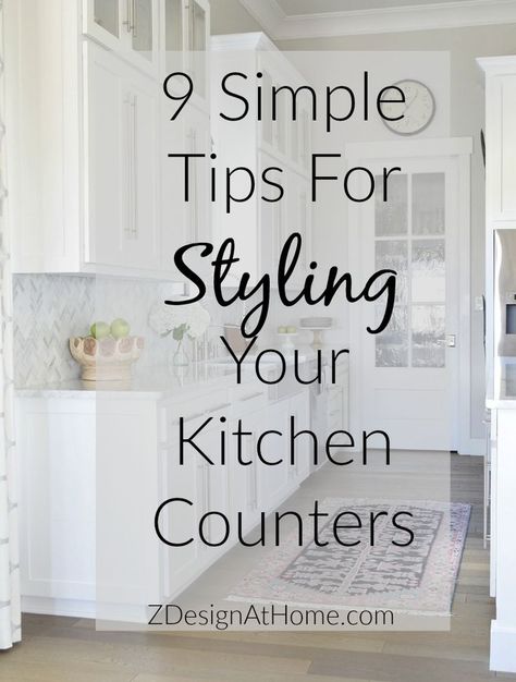 Styling Kitchen Counters, How To Decorate Kitchen Counters, Styling Your Kitchen, Kitchen Counter Styling, Modern Kitchen Counters, Kitchen Staging, Kitchen Countertop Decor, Kitchen Counter Organization, Classy Kitchen