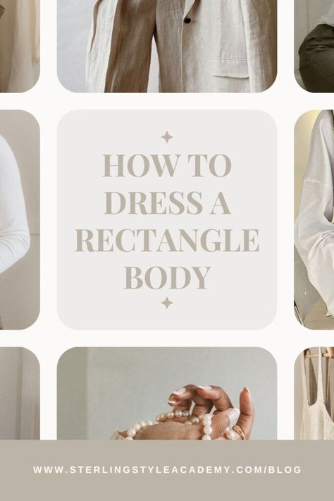 How to Dress a Rectangle Body Shape: The Ultimate Guide How To Dress A Boxy Shape, Winter Clothes For Rectangle Body Shape, Rectangle Dress Body Types, Clothes For Square Body Shape, Dressing For Square Body Type, Petite Rectangle Outfits, How To Dress With A Rectangle Body Shape, Ruler Body Shape Outfits, Fall Outfits For Rectangle Body Shape