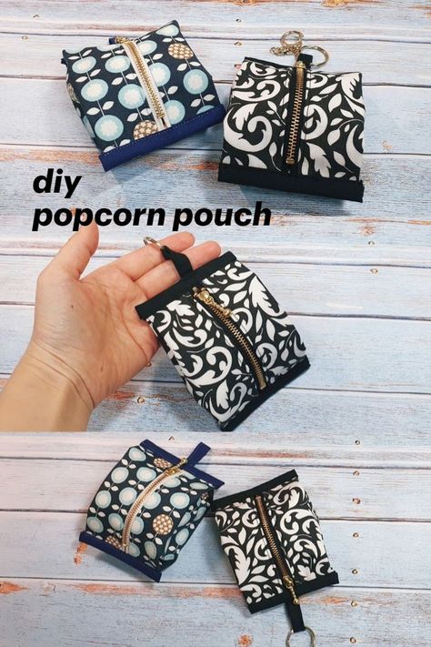 DIY Popcorn pouch / Mini zipper pouch / coin purse / sewing tutorial [Tendersmile Handmade] Popcorn Pouch, Hand Bags Ideas, Diy Popcorn, Diy Coin Purse, Coin Purse Pattern, Purse Sewing, Sewing Machine Projects, Bags Ideas, Pouch Bags