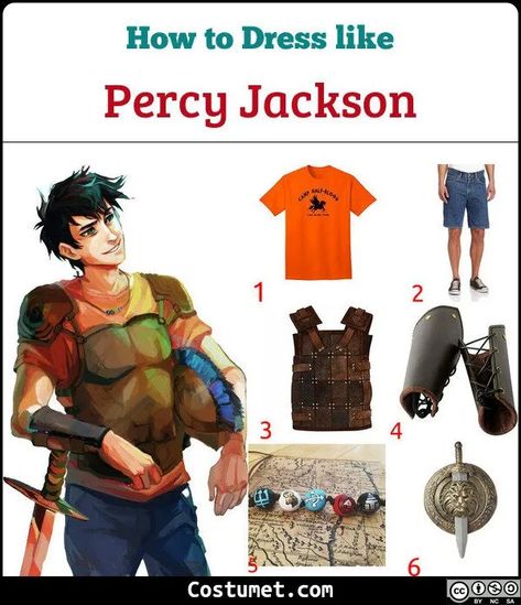 Percy Jackson Costume for Cosplay & Halloween 2020 Percy Jackson World Book Day Costume, Percy Jackson Costume Diy, Percy Jackson Costume Ideas, Camp Half Blood Costume, Pjo Halloween Costumes, Percy Jackson Armor, Percy Jackson Outfit Ideas, Percy Jackson Halloween Costumes, Pjo Halloween