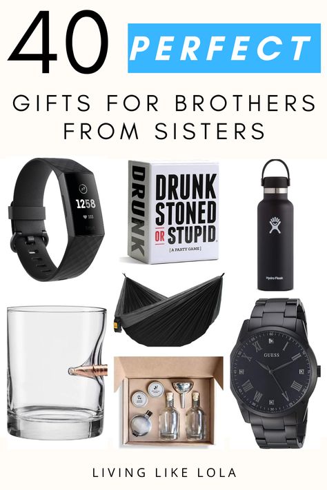 These are the best gifts to get your brother for his birthday. Gifts for brother from little sister Bday Gifts For Brother From Sister, Presents For Brother Birthday, Brother 40th Birthday Gift, Present For Brother Birthday, Gifts For Older Brother From Sister, Gifts To Get Your Brother, Brother Birthday Gift Ideas From Sister, 40th Birthday Ideas For Brother, Birthday Gift For Brother From Sister