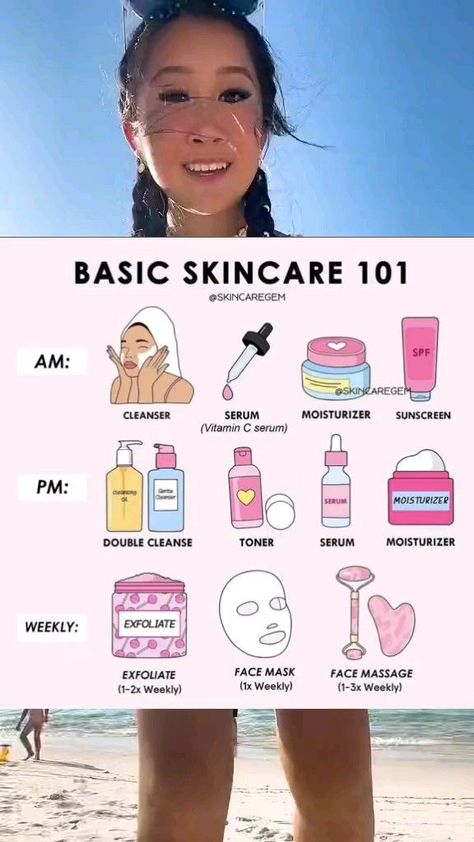 Basic Skincare 101 Steps For Skincare Routine, Daily Skin Care Routine For Oily Skin, The Best Skincare Routine, Skin Care For 14-15, Skincare Routine For 14yrs, Winter Skincare Routine Dry Skin, Simple Skincare Routine For Beginners, Skin Care Routine For Combination Skin, Skincare For Teenagers