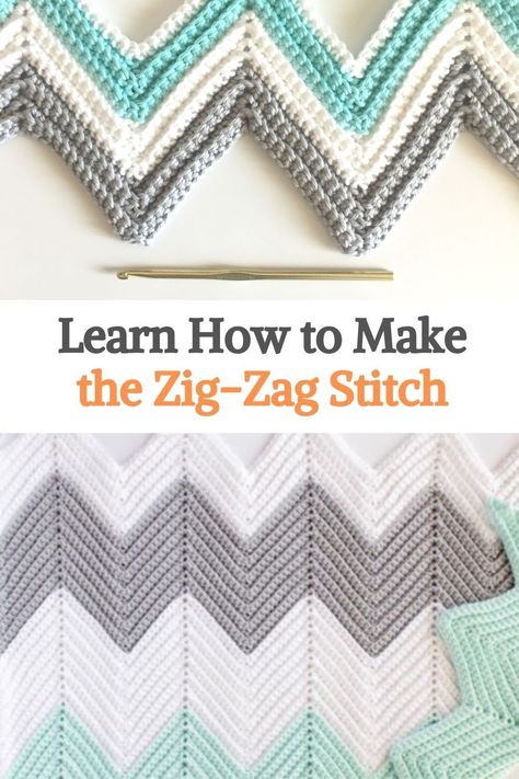 How To Knit Zigzag Pattern, Chevron Zig Zag Crochet Pattern, Crochet Blanket Patterns Zig Zag, Crochet Chevron Stitch Tutorial, Zig Zag Blanket Crochet Pattern, How To Crochet Zig Zag Pattern, Zig Zag Crochet Blanket Pattern, Crochet Zig Zag Scarf Pattern Free, Free Zig Zag Crochet Pattern