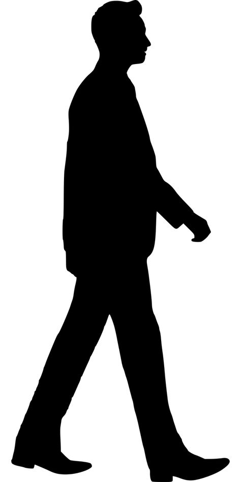 Silhouette Walking Man - Free vector graphic on Pixabay Person Sihoullete, Male Sillouhette, Human Silloute, People Sillhoute, Person Silhouette Standing, People Walking Png, Person Shadow, Shadow Walking, Man Shadow