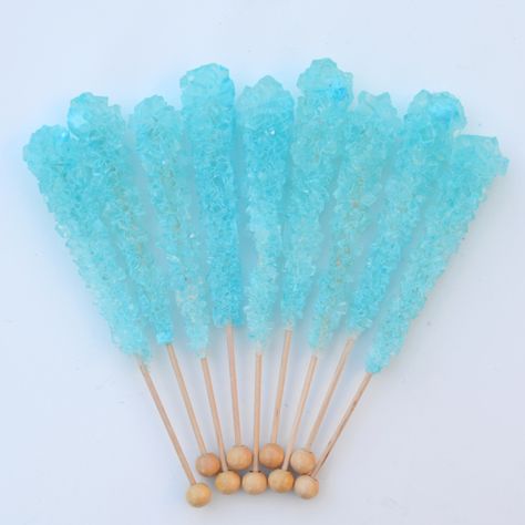 Blue Rock Candy, Rock Candy Sticks, Food Cupcakes, Blue Cotton Candy, Blue Cookies, Something Blue Bridal, Blue Rock, Wedding Sweets, Candy Sticks