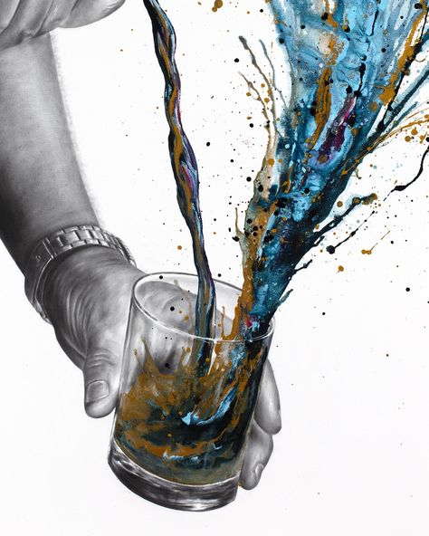 What’s your poison? 🧃 I very rarely drink, but when I do I go for something deep and dark. Here is an artwork of coconut charcoal powder, acrylic and oil painting on canvas commissioned by an art collector in USA. The art was inspired by a photo the collector sent of his dad pouring a drink. I added the sense of dreamy creative life with golden shimmers of splashes and a tasty swirl of colour from bottle to glass. I currently have my year booked out with commissions. Though might be able... Coconut Charcoal, Father Art, Charcoal Powder, Live Painting, Commissioned Artwork, My Year, Realism Art, Art Ink, Australian Artists