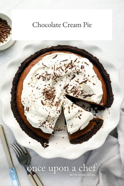 Chocolate Cream Pie Best Chocolate Cream Pie, Mocha Cream Pie, Peanut Butter Chocolate Mousse, Chocolate Silk Pie, Chocolate Cream Pie Recipe, Chocolate Mousse Pie, Mousse Pie, Once Upon A Chef, Chocolate Cream Pie