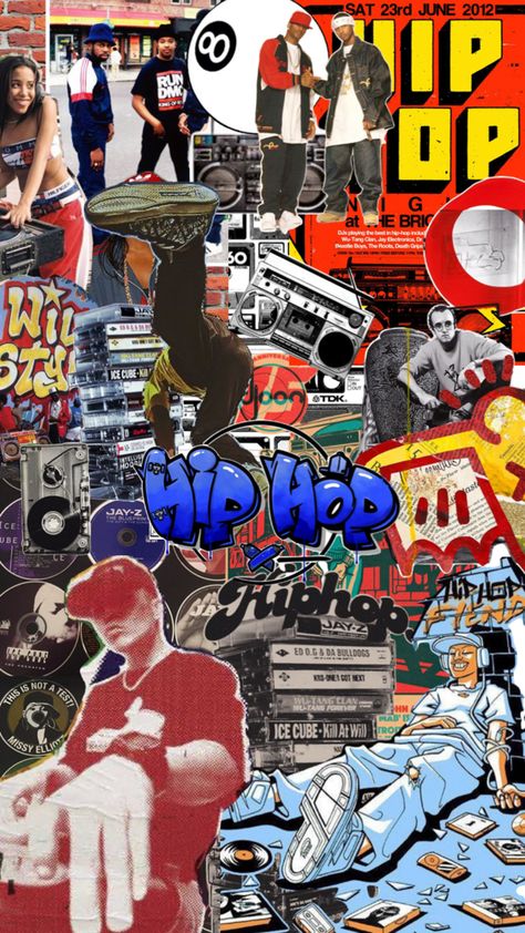 hip hop Hip Hop Moodboard, Rap Album Wallpaper, Wu Tang Wallpaper, 2000s Hip Hop Aesthetic, Wutang Clan Wallpaper, Hip Hop Collage, Rap Collage, 90s Hip Hop Aesthetic, Hop Illustration