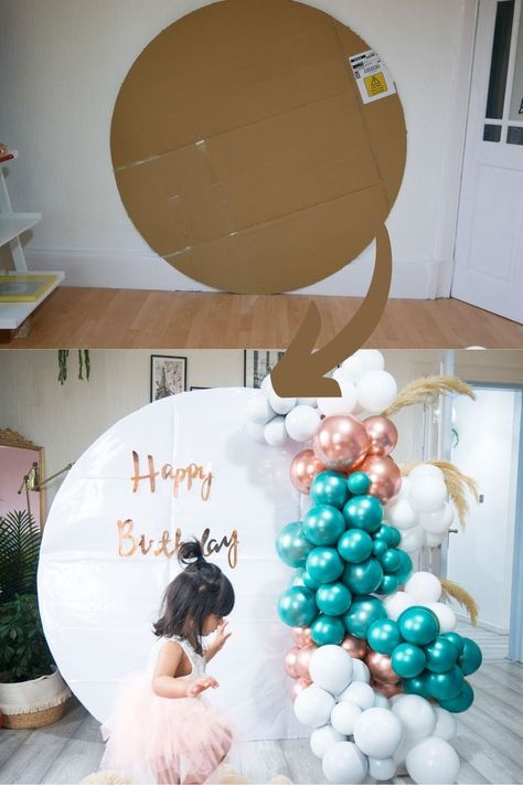 Diy Round Arch, Round Arch Backdrop, Diy Birthday Backdrop, Round Arch, Arch Backdrop, Diy Balloon Decorations, 1st Birthday Decorations, Party Candy, Diy Birthday Decorations