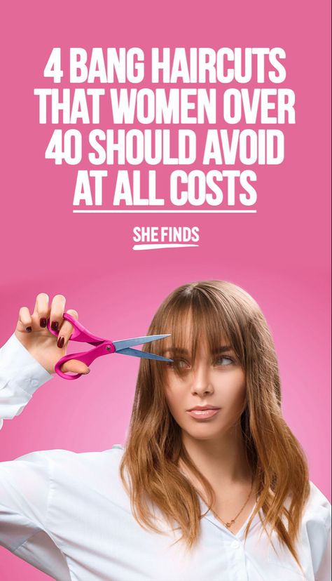 Before you sprint off to the salon and ask for “bangs” with no further explanation, heed the advice of these hair experts who say these four bangs haircut mistakes can actually add years to your look. #hair #hairstyles #haircut #haircolor #haircare #hairgoals #ideas #tips #fashion #style #stylish #styleblogger #blog Lob Haircut With Bangs, Bobbed Hairstyles With Fringe, Lob With Bangs, Long Bob With Bangs, Medium Length Hair With Bangs, Growing Out Bangs, Long Fringe Hairstyles, Hair Mistakes, Fringe Haircut