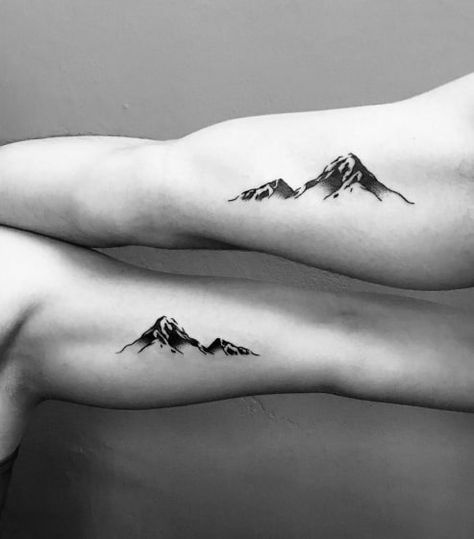 Minimalist Mountain Tattoo, Mountain Tattoo Ideas, Redwood Tattoo, Outdoor Tattoo, Tattoo Ideas Inspiration, Mountains Tattoo, Minimalist Tattoo Meaning, Bicep Tattoo Men, Outdoor Landscape Design