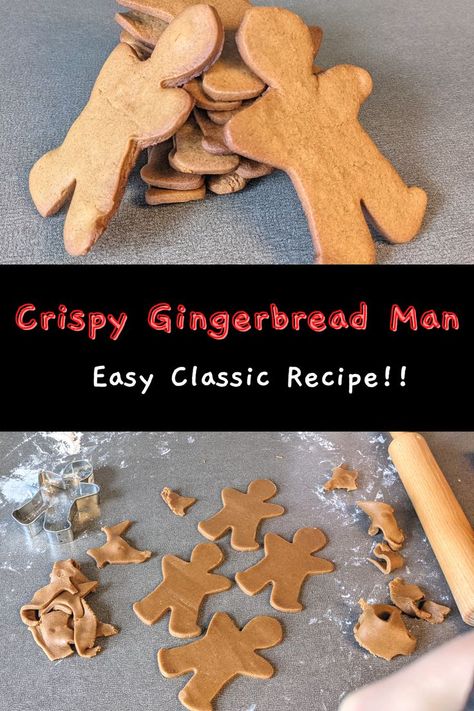 Gingerbread Man Recipe For Kids, Cookies To Bake With Kids, Cookies For Kids To Make, Christmas Baking With Kids, Easy Gingerbread Man Recipe, Easy Christmas Cookies For Kids, Kids Christmas Baking, Crispy Gingerbread Cookies, Ginger Man Cookies