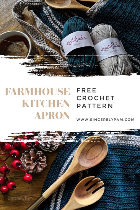 Apron Crochet Pattern, Crocheted Aprons Patterns, Crochet For Adults, Crochet Patterns Kitchen, Kitchen Knitting Patterns, Crochet Kitchen Cloth, Free Crochet Kids Patterns, Complicated Crochet Patterns, Free Crochet Projects Ideas