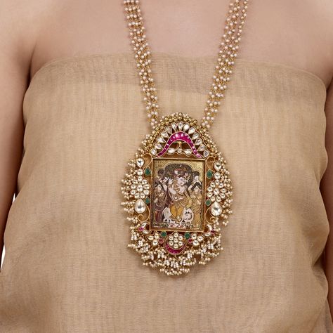 Tanjore Jewellery, Kundan Jhumkas, Coral Jewelry Set, Tanjore Paintings, Gold Temple Jewellery, Neck Pieces Jewelry, Bridal Jewelry Vintage, Antique Jewellery Designs, Jewellery Wedding