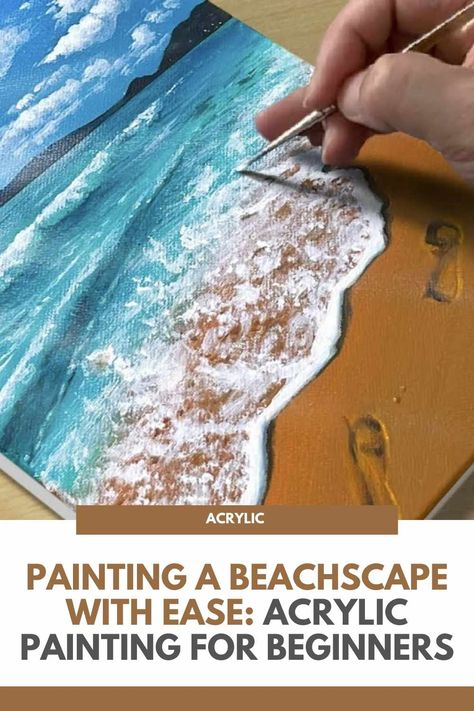 The beach is a place of tranquility and natural beauty, making it a wonderful subject for a painting. In this article, we'll explore an easy and approachable way for beginners to paint a serene beachscape. With the use of acrylic paints, you can capture the essence of the beach and create a stunning artwork that reflects the soothing atmosphere of this coastal haven. So let's dive into the world of acrylic painting and embark on a creative journey by painting a picturesque scene of the... How To Paint An Ocean Scene, How To Paint A Beach Scene For Beginners, Painting Beach Easy, Paint Beach Scene Easy, How To Paint Beach Scene Easy, Painted Beach Scenes, Easy Beach Painting For Beginners, Beach Acrylic Painting Easy, Painting Beach Scenes