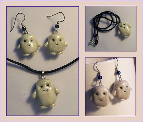 Doctor Who Adipose, Doctor Who Crafts, Necklace And Earrings, Clay Crafts, Doctor Who, Polymer Clay, Charms, Deviantart, I Love