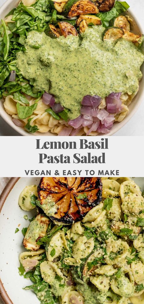 Pasta Salad Recipes Spinach, Easy Veggie Pasta Salad, Salad Recipes No Cheese, Vegan Creamy Pasta Salad, Yummy Plant Based Recipes, Refreshing Pasta Recipes, Summer Vegitaren Recipes Dinner, Light And Fresh Meals, Easy Lunch Recipes Vegetarian