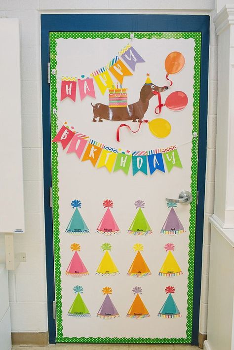 Crush Birthday, Birthday Chart Classroom, Birthday Pennant Banner, Birthday Bulletin Board, Preschool Birthday, Birthday Board Classroom, Birthday Boards, Birthday Door, Class Birthdays