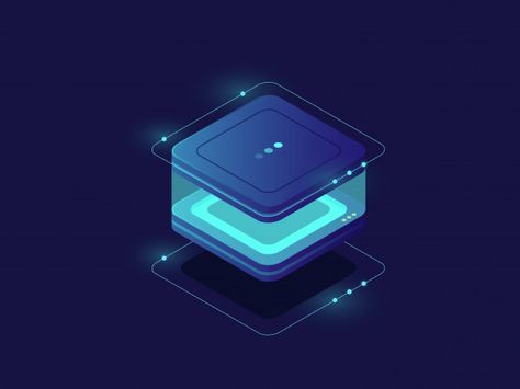 Data storage, personal data protection icon, server room, database and data center Free Vector Data Icon, Server Room, Tech Background, Isometric Art, Best Vpn, Isometric Design, Isometric Illustration, Data Center, Data Protection