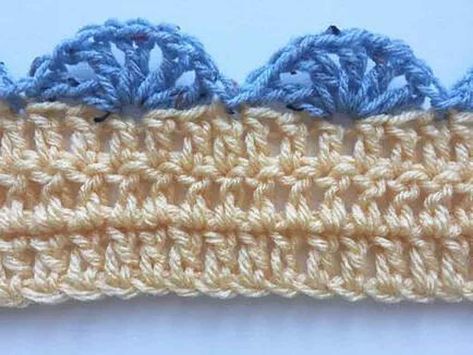 Crochet Edgings, Crochet Shell Pattern, Edging Crochet, Crochet Edging Pattern, Crochet Blanket Border, Crochet Boarders, Crochet Blanket Edging, Crochet Border Patterns, Crochet Border